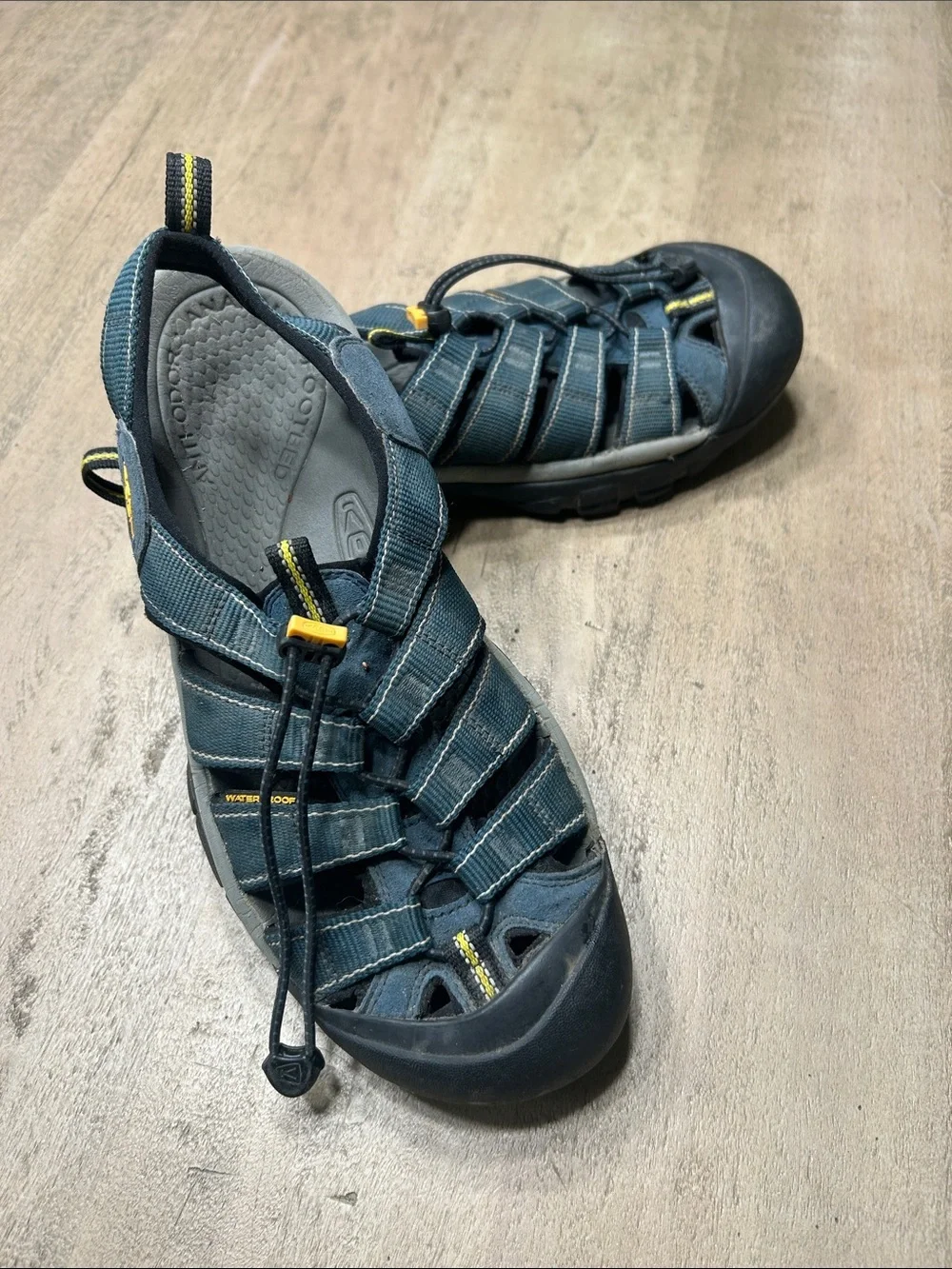 Keen Men's Teal and Yellow Closed-Toe Sports Sandals